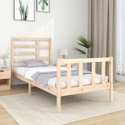 vidaXL Estructura de cama madera maciza 75x190 cm