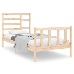 vidaXL Estructura de cama madera maciza 75x190 cm