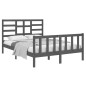 vidaXL Estructura de cama matrimonial madera maciza gris 135x190 cm vidaXL Estructura de cama matrimonial madera maciza gris 135x190 cm