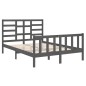 vidaXL Estructura de cama matrimonial madera maciza gris 135x190 cm vidaXL Estructura de cama matrimonial madera maciza gris 135x190 cm