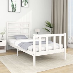 vidaXL Estructura de cama individual madera maciza blanca 90x190 cm