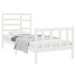 vidaXL Estructura de cama individual madera maciza blanca 90x190 cm