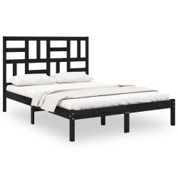 vidaXL Estructura de cama madera maciza de pino negro 120x200 cm