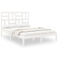 vidaXL Estructura de cama madera maciza King Size blanca 150x200 cm vidaXL Estructura de cama madera maciza King Size blanca 150x200 cm