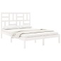vidaXL Estructura de cama madera maciza King Size blanca 150x200 cm vidaXL Estructura de cama madera maciza King Size blanca 150x200 cm