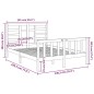 vidaXL Estructura de cama de matrimonio madera maciza 135x190 cm vidaXL Estructura de cama de matrimonio madera maciza 135x190 cm