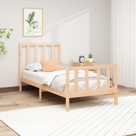 vidaXL Estructura de cama madera maciza de pino 100x200 cm