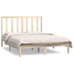 vidaXL Estructura de cama madera maciza de pino 140x190 cm