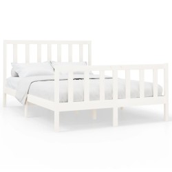 vidaXL Estructura de cama madera maciza de pino blanco 150x200 cm