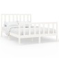 vidaXL Estructura de cama madera maciza de pino blanco 150x200 cm vidaXL Estructura de cama madera maciza de pino blanco 150x200 cm