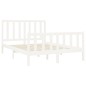 vidaXL Estructura de cama madera maciza de pino blanco 150x200 cm vidaXL Estructura de cama madera maciza de pino blanco 150x200 cm