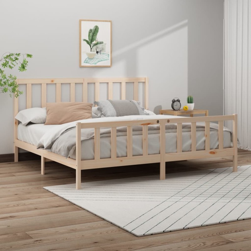 vidaXL Estructura de cama de madera maciza de pino 200x200 cm vidaXL Estructura de cama de madera maciza de pino 200x200 cm