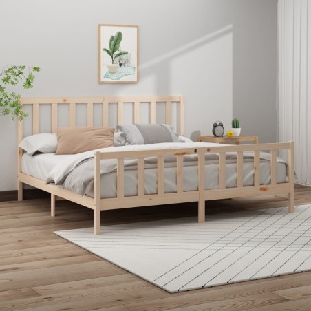 vidaXL Estructura de cama de madera maciza de pino 200x200 cm