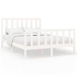 vidaXL Estructura de cama de madera maciza de pino blanco 160x200 cm