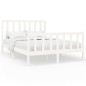 vidaXL Estructura de cama de madera maciza de pino blanco 160x200 cm vidaXL Estructura de cama de madera maciza de pino blanco 160x200 cm