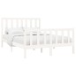 vidaXL Estructura de cama de madera maciza de pino blanco 160x200 cm vidaXL Estructura de cama de madera maciza de pino blanco 160x200 cm