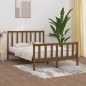vidaXL Estructura de cama de madera maciza marrón miel 120x200 cm