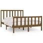vidaXL Estructura de cama de madera maciza marrón miel 120x200 cm