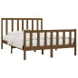 vidaXL Estructura de cama de madera maciza marrón miel 120x200 cm