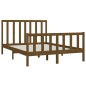 vidaXL Estructura de cama de madera maciza marrón miel 120x200 cm