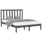 vidaXL Estructura de cama madera maciza king size gris 150x200 cm vidaXL Estructura de cama madera maciza king size gris 150x200 cm