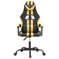 vidaXL Silla gaming giratoria cuero sintético negro y dorado vidaXL Silla gaming giratoria cuero sintético negro y dorado