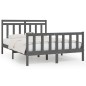 vidaXL Estructura de cama madera maciza de pino gris 150x200 cm vidaXL Estructura de cama madera maciza de pino gris 150x200 cm
