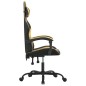 vidaXL Silla gaming giratoria cuero sintético negro y dorado vidaXL Silla gaming giratoria cuero sintético negro y dorado