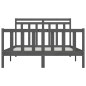 vidaXL Estructura de cama madera maciza de pino gris 150x200 cm vidaXL Estructura de cama madera maciza de pino gris 150x200 cm