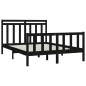 vidaXL Estructura de cama madera maciza de pino negro 150x200 cm vidaXL Estructura de cama madera maciza de pino negro 150x200 cm