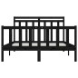 vidaXL Estructura de cama madera maciza de pino negro 150x200 cm vidaXL Estructura de cama madera maciza de pino negro 150x200 cm