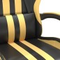 vidaXL Silla gaming giratoria cuero sintético negro y dorado vidaXL Silla gaming giratoria cuero sintético negro y dorado