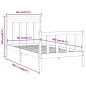vidaXL Estructura de cama madera maciza de pino blanco 90x200 cm vidaXL Estructura de cama madera maciza de pino blanco 90x200 cm