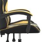 vidaXL Silla gaming giratoria cuero sintético negro y dorado vidaXL Silla gaming giratoria cuero sintético negro y dorado