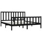 vidaXL Estructura de cama de madera maciza negra Super King 180x200 cm vidaXL Estructura de cama de madera maciza negra Super King 180x200 cm