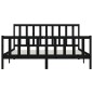 vidaXL Estructura de cama de madera maciza negra Super King 180x200 cm vidaXL Estructura de cama de madera maciza negra Super King 180x200 cm