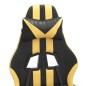 vidaXL Silla gaming giratoria cuero sintético negro y dorado vidaXL Silla gaming giratoria cuero sintético negro y dorado