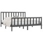 vidaXL Estructura de cama de madera maciza gris Super King 180x200 cm vidaXL Estructura de cama de madera maciza gris Super King 180x200 cm