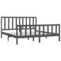 vidaXL Estructura de cama de madera maciza gris Super King 180x200 cm vidaXL Estructura de cama de madera maciza gris Super King 180x200 cm