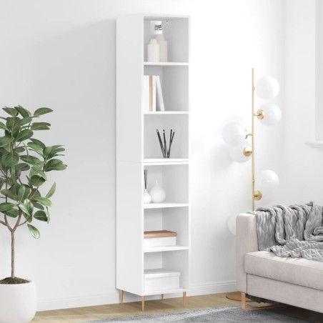 vidaXL Aparador alto madera contrachapada blanco 34,5x32,5x180 cm