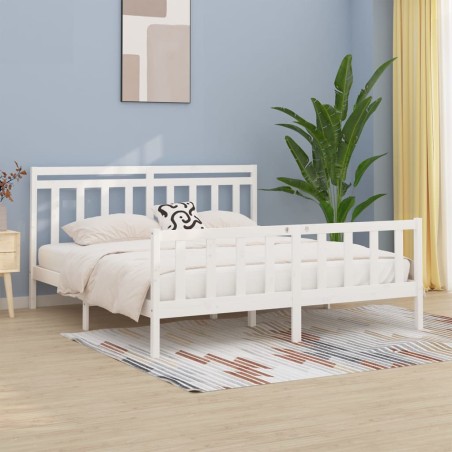 vidaXL Estructura de cama madera maciza de pino blanco 200x200 cm