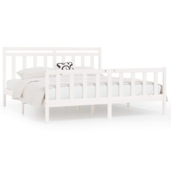 vidaXL Estructura de cama madera maciza de pino blanco 200x200 cm