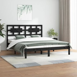 vidaXL Estructura de cama madera maciza de pino negro 120x200 cm