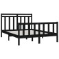 vidaXL Estructura de cama de madera maciza de pino negro 160x200 cm vidaXL Estructura de cama de madera maciza de pino negro 160x200 cm