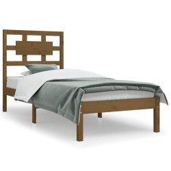 vidaXL Estructura de cama madera maciza de pino marrón miel 100x200 cm