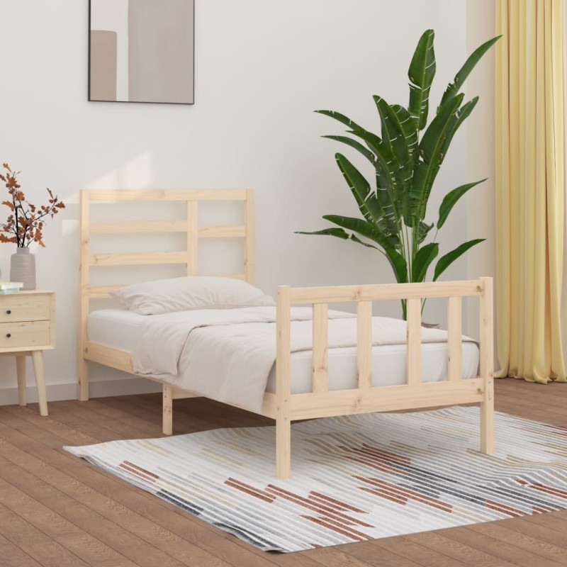vidaXL Estructura de cama madera maciza de pino 100x200 cm vidaXL Estructura de cama madera maciza de pino 100x200 cm