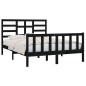 vidaXL Estructura de cama madera maciza negro King Size 150x200 cm vidaXL Estructura de cama madera maciza negro King Size 150x200 cm