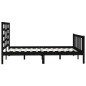 vidaXL Estructura de cama madera maciza negro King Size 150x200 cm vidaXL Estructura de cama madera maciza negro King Size 150x200 cm