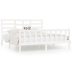 vidaXL Estructura de cama madera maciza de pino blanco 200x200 cm