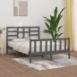 vidaXL Estructura de cama madera maciza gris King Size 150x200 cm vidaXL Estructura de cama madera maciza gris King Size 150x200 cm